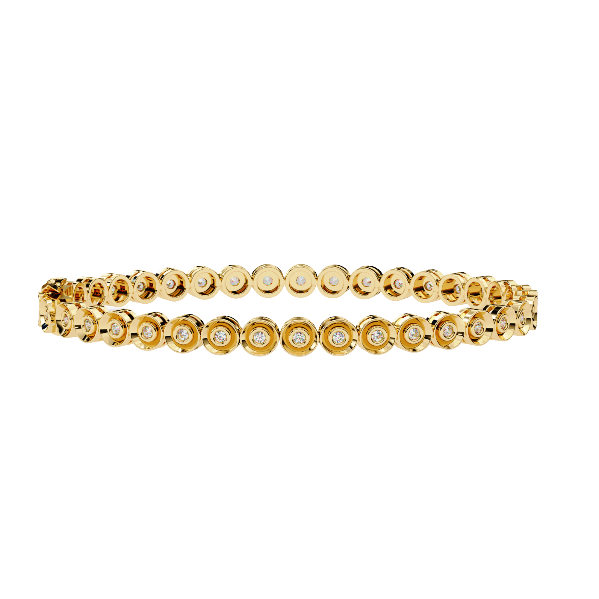 WOKE™ 2.66 carat ROUND cut Lab grown diamond bracelet in 14k gold