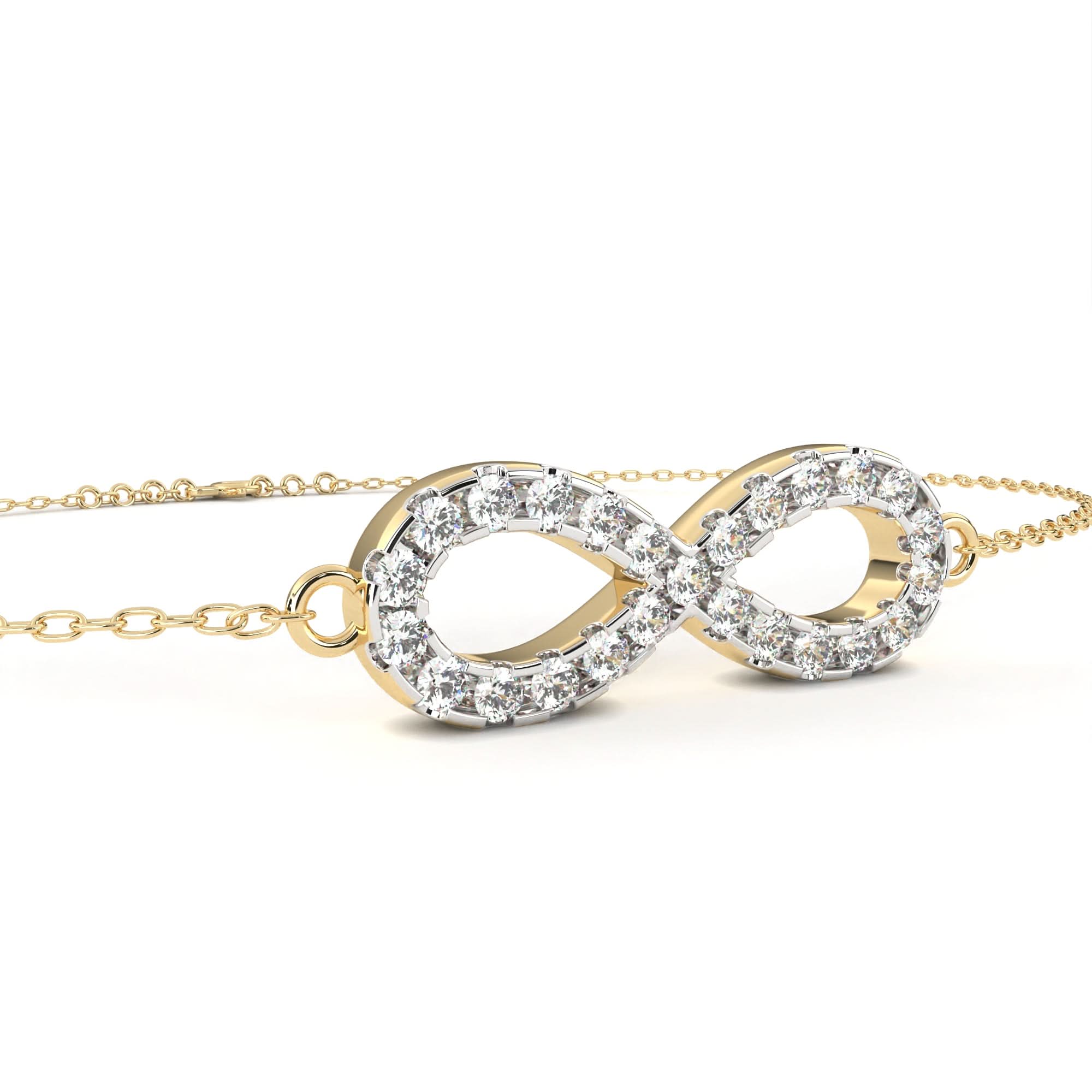 WOKE™ 0.45 carat round cut Lab grown diamond bracelet infinity in 14k gold