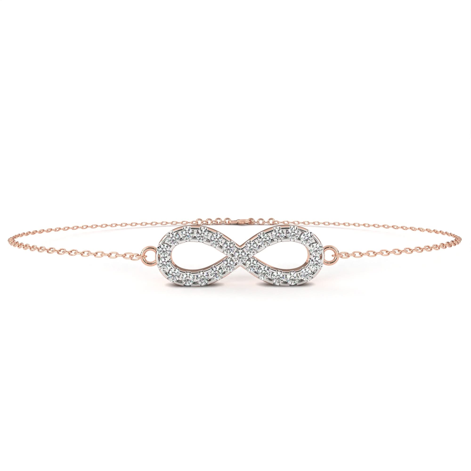 WOKE™ 0.45 carat round cut Lab grown diamond bracelet infinity in 14k gold