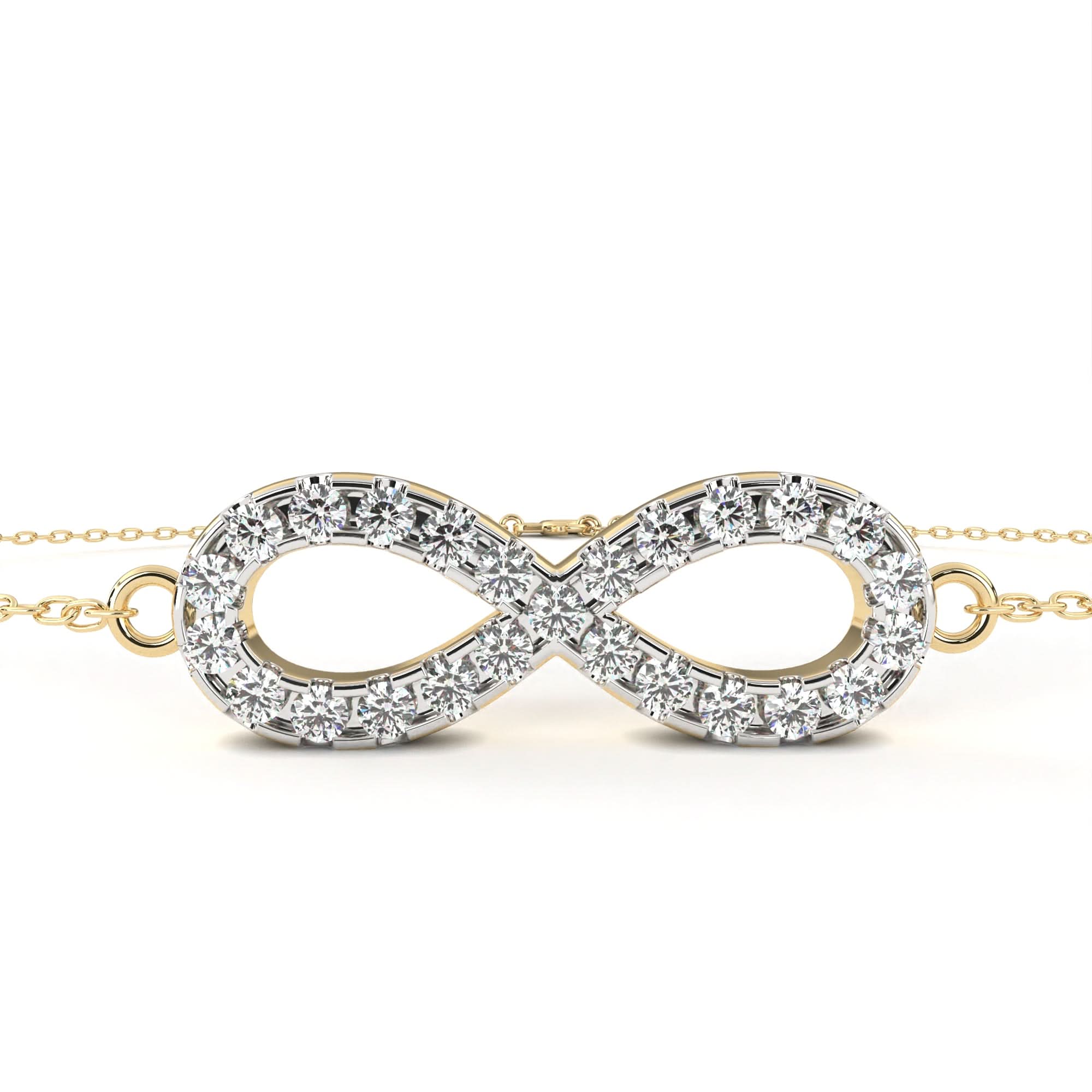 WOKE™ 0.45 carat round cut Lab grown diamond bracelet infinity in 14k gold