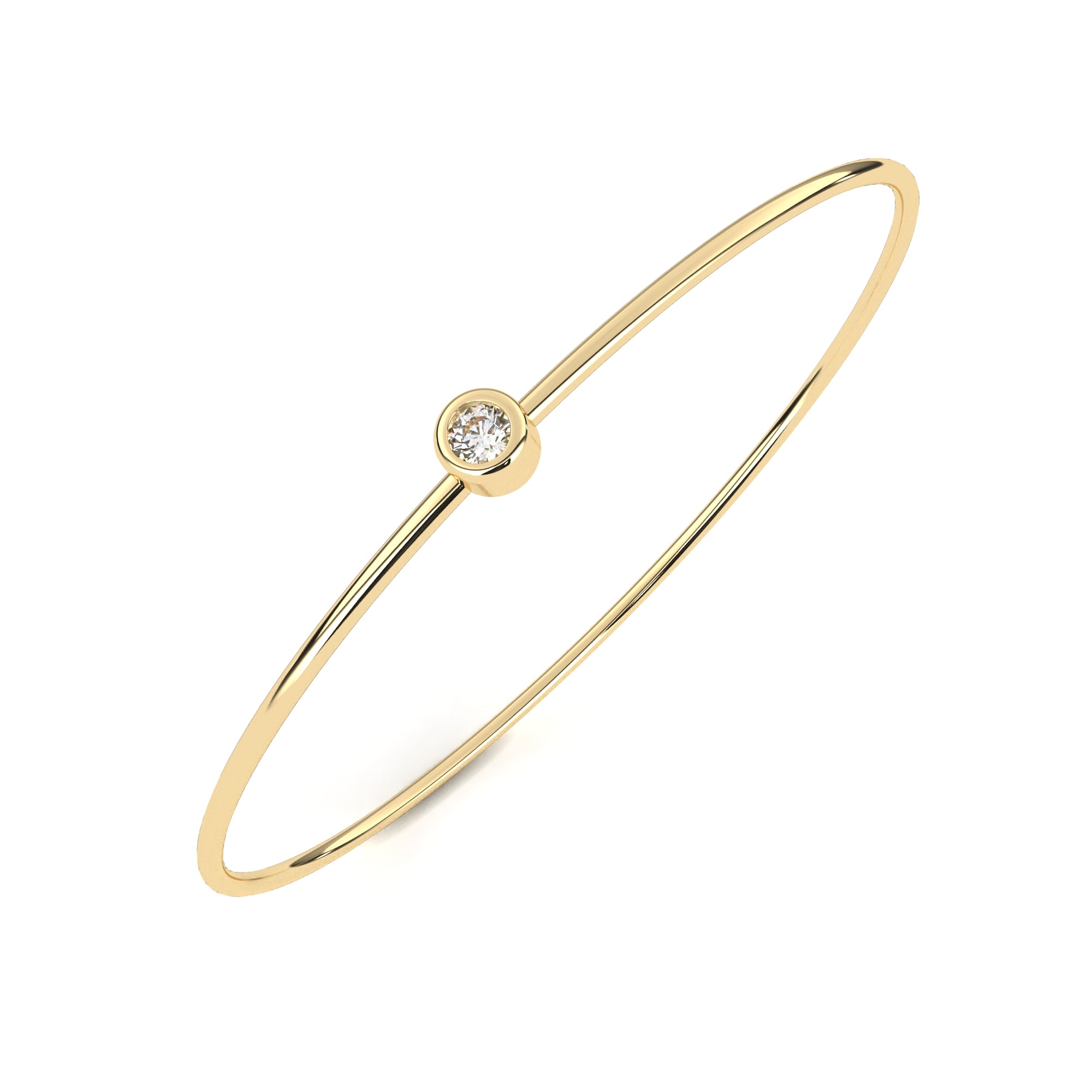 WOKE™ 0.25 carat round cut Lab grown diamond bracelet solitaire in 14k gold