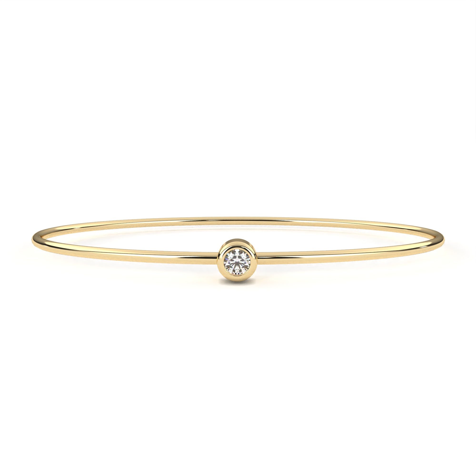 WOKE™ 0.25 carat round cut Lab grown diamond bracelet solitaire in 14k gold