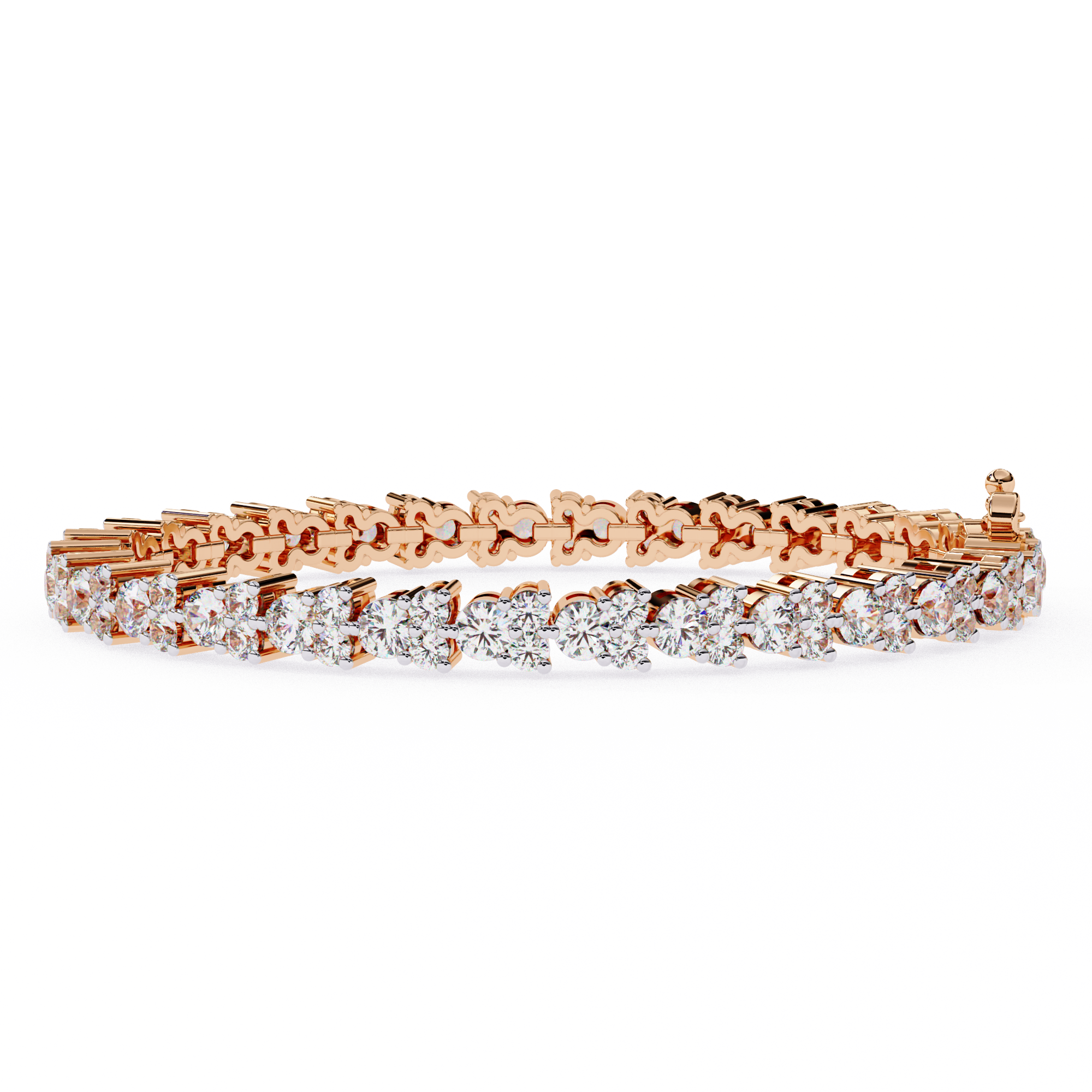 WOKE™ 8.92 carat round cut Lab grown diamond tennis bracelet in 14k gold