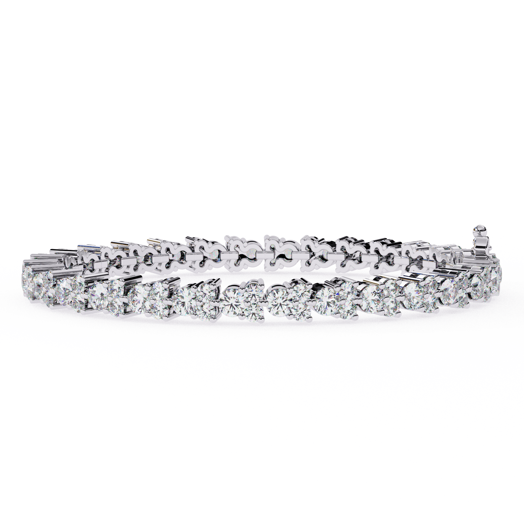 WOKE™ 8.92 carat round cut Lab grown diamond tennis bracelet in 14k gold