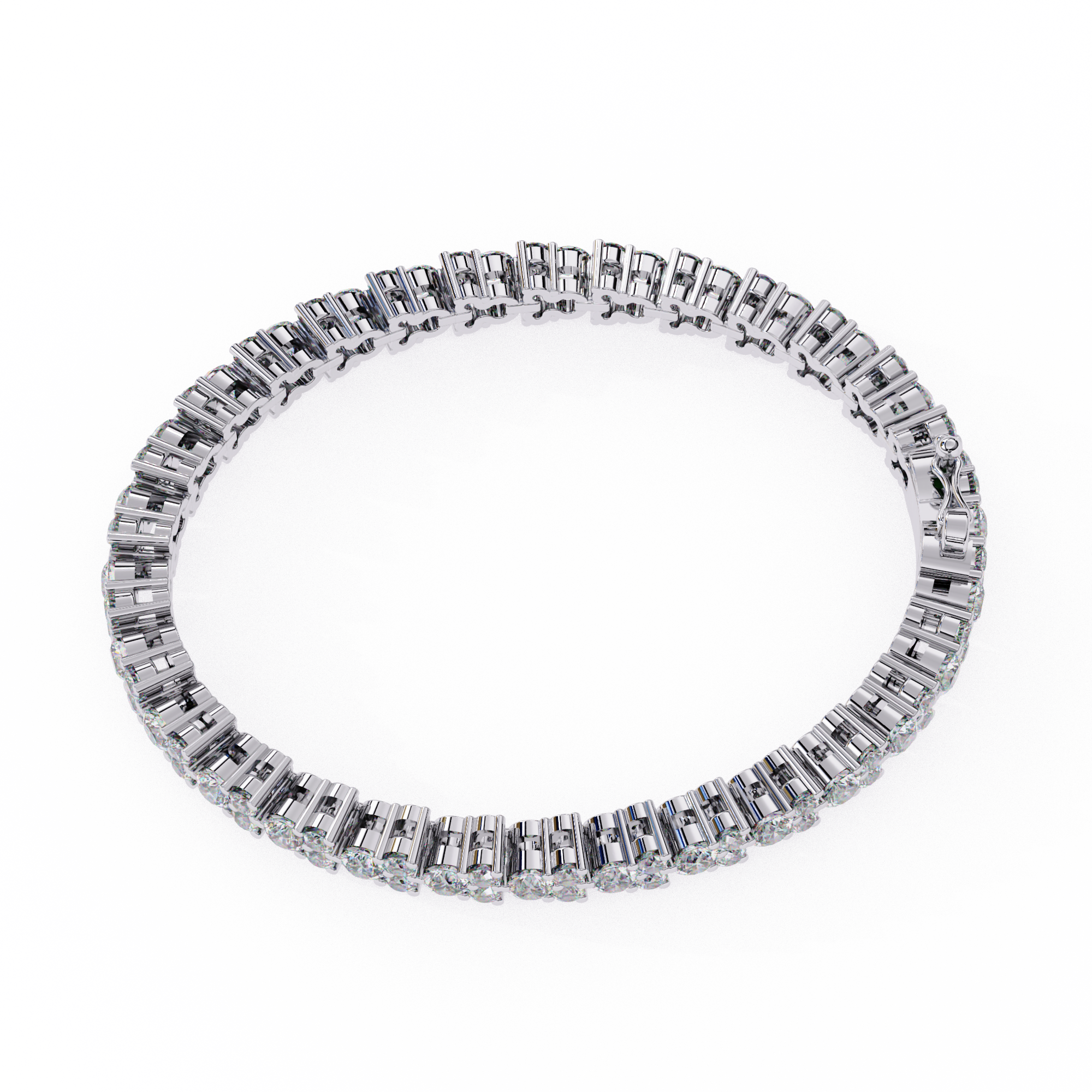 WOKE™ 8.92 carat round cut Lab grown diamond tennis bracelet in 14k gold