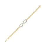WOKE™ 0.42 carat round cut Lab grown diamond bracelet layered infinity in 14k gold