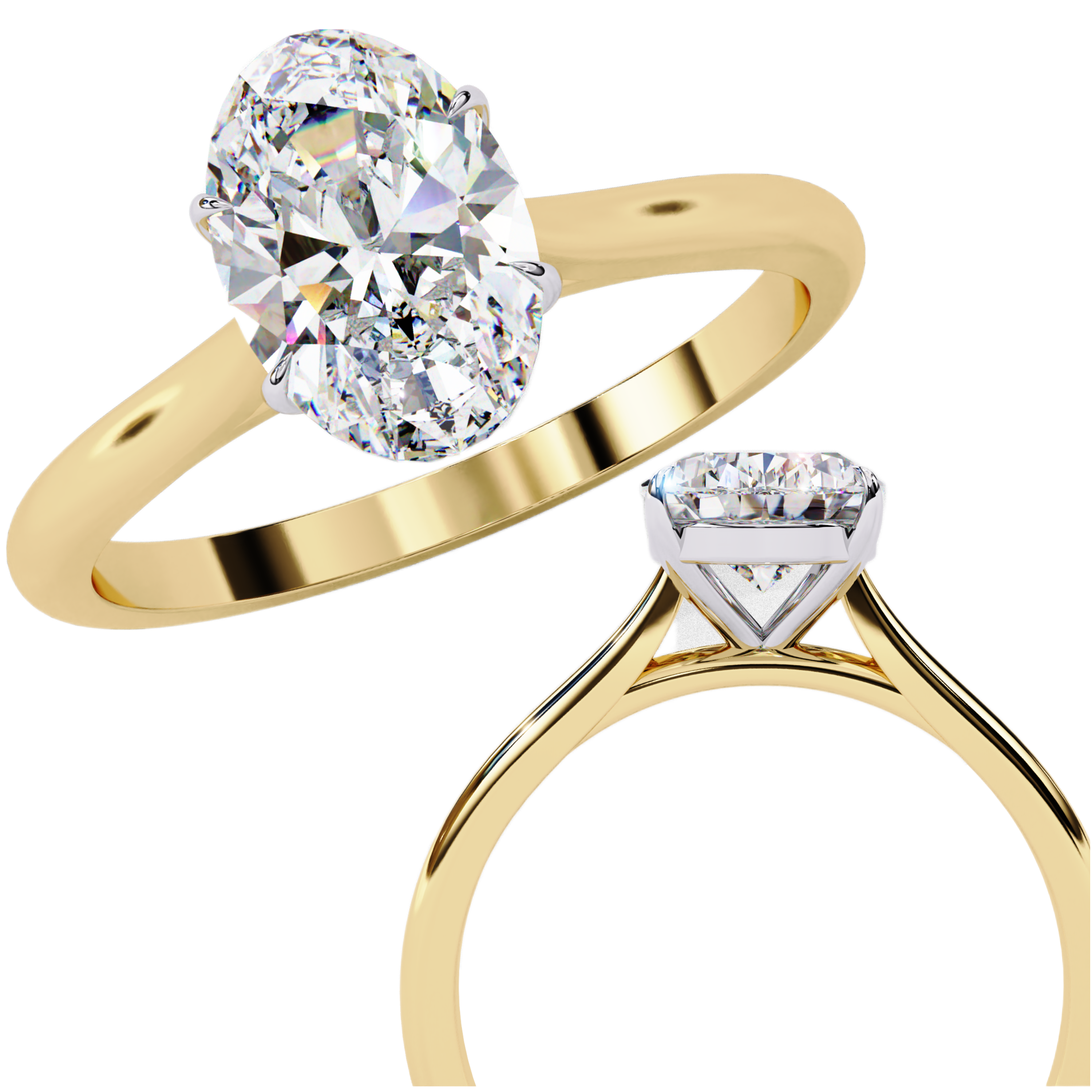 WOKE ™ 1.00 CARAT VVS-EF Lab Grown Diamond ring in 9K/14K/18k Gold