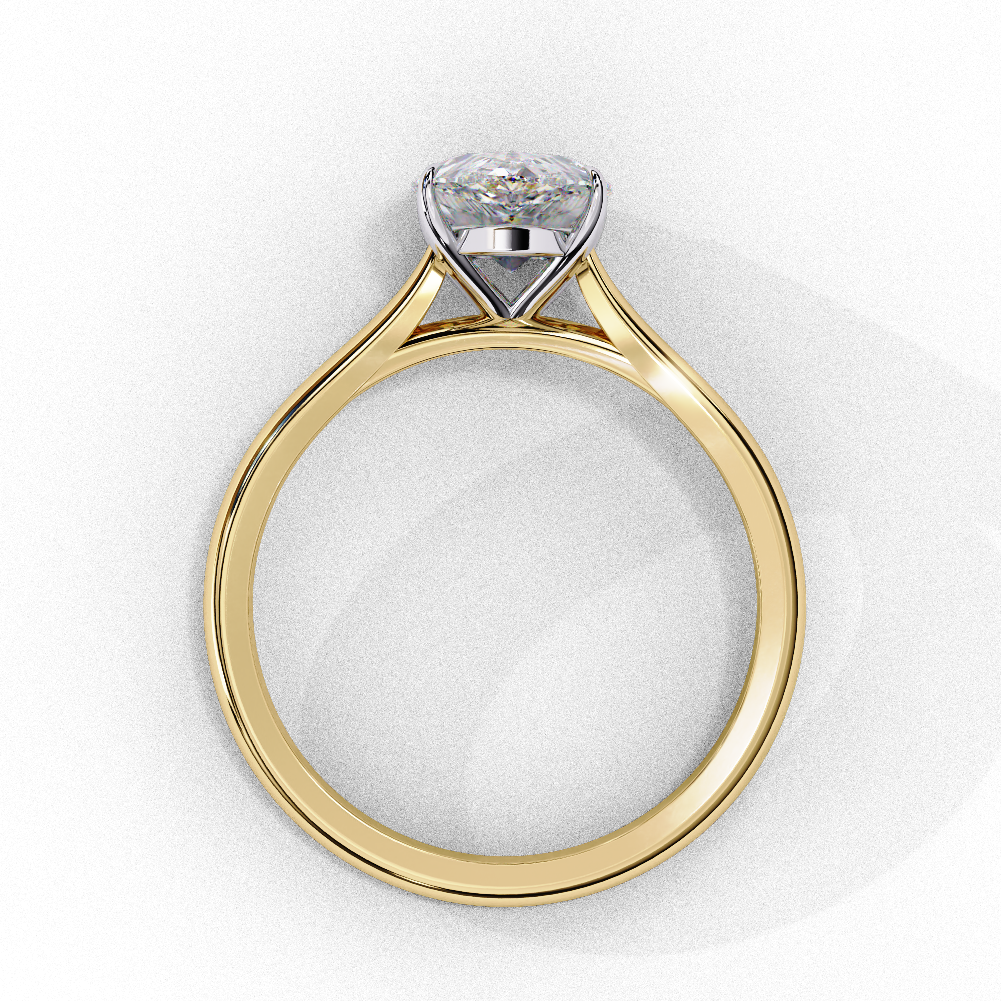 WOKE ™ 1.00 CARAT VVS-EF Pear cut Lab Grown Diamond ring in 9K/14K/18k Gold