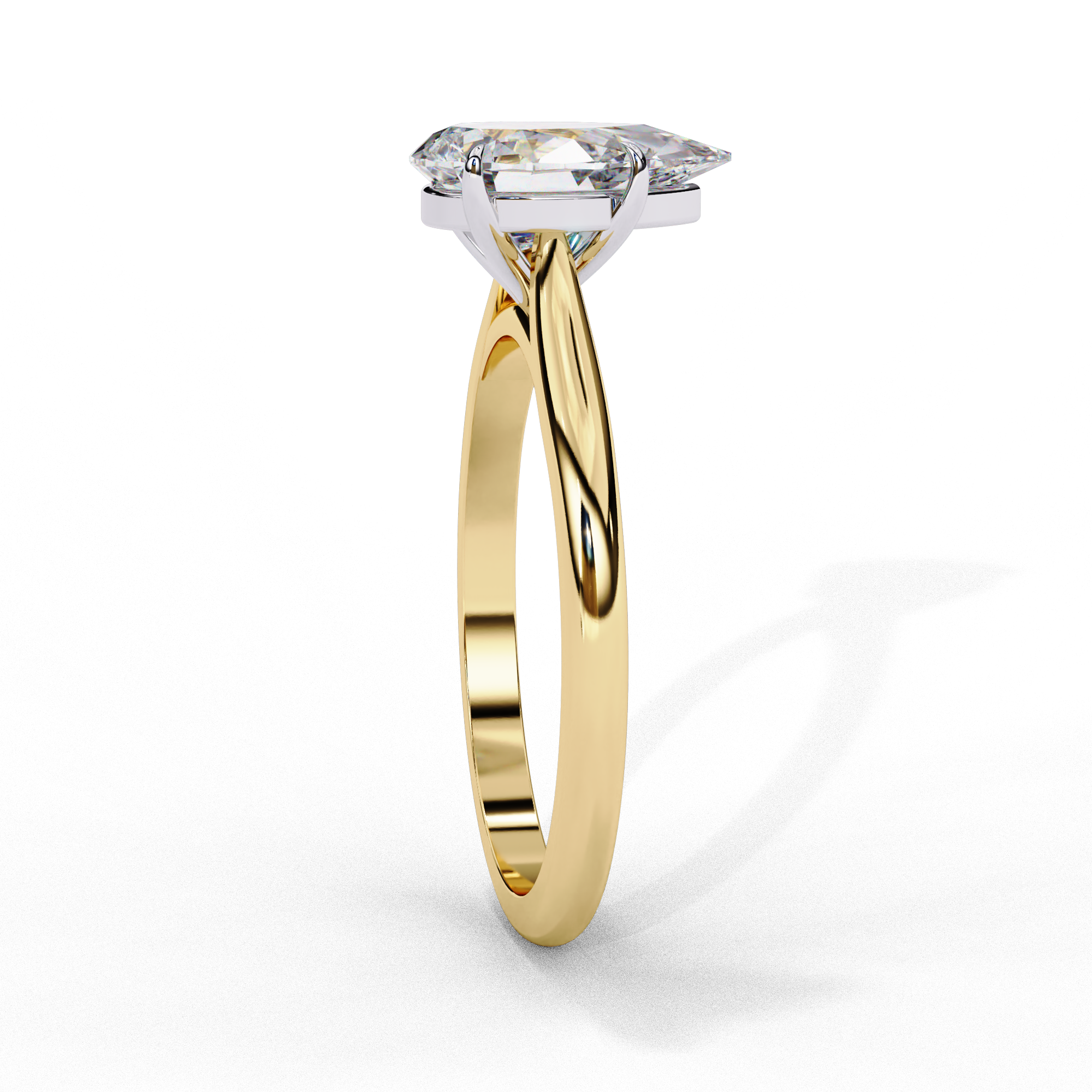WOKE ™ 1.00 CARAT VVS-EF Pear cut Lab Grown Diamond ring in 9K/14K/18k Gold