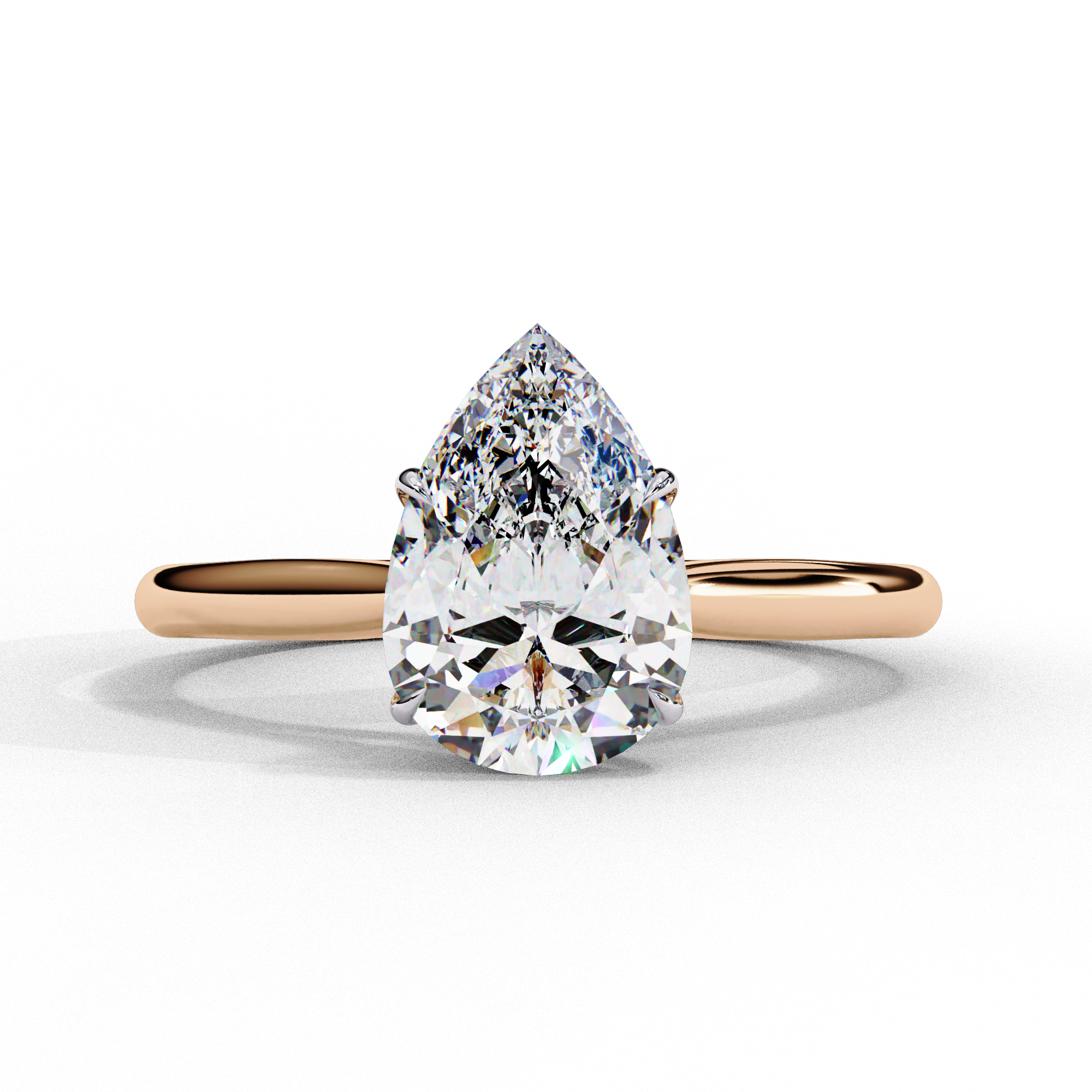 WOKE ™ 1.00 CARAT VVS-EF Pear cut Lab Grown Diamond ring in 9K/14K/18k Gold