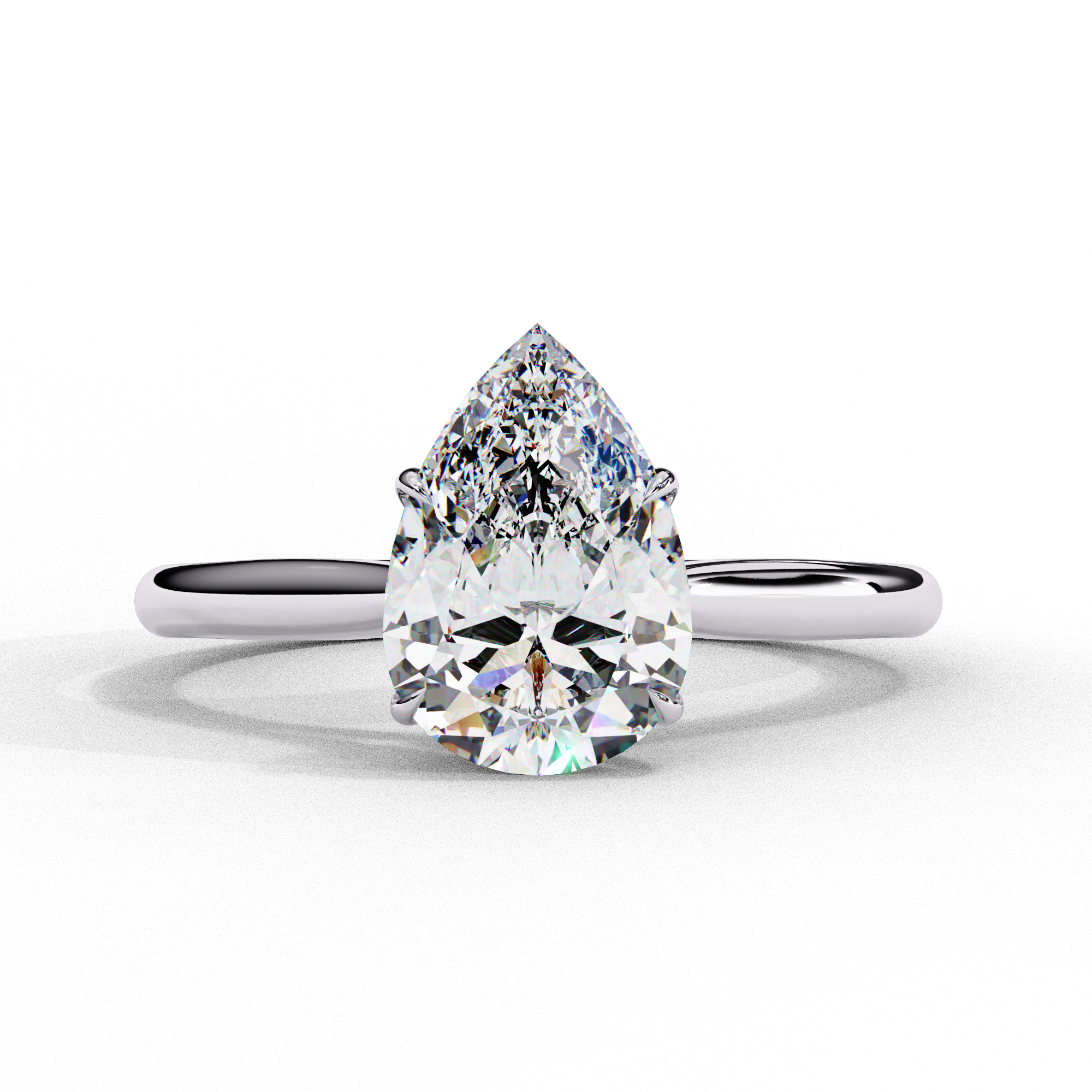 WOKE ™ 1.00 CARAT VVS-EF Pear cut Lab Grown Diamond ring in 9K/14K/18k Gold