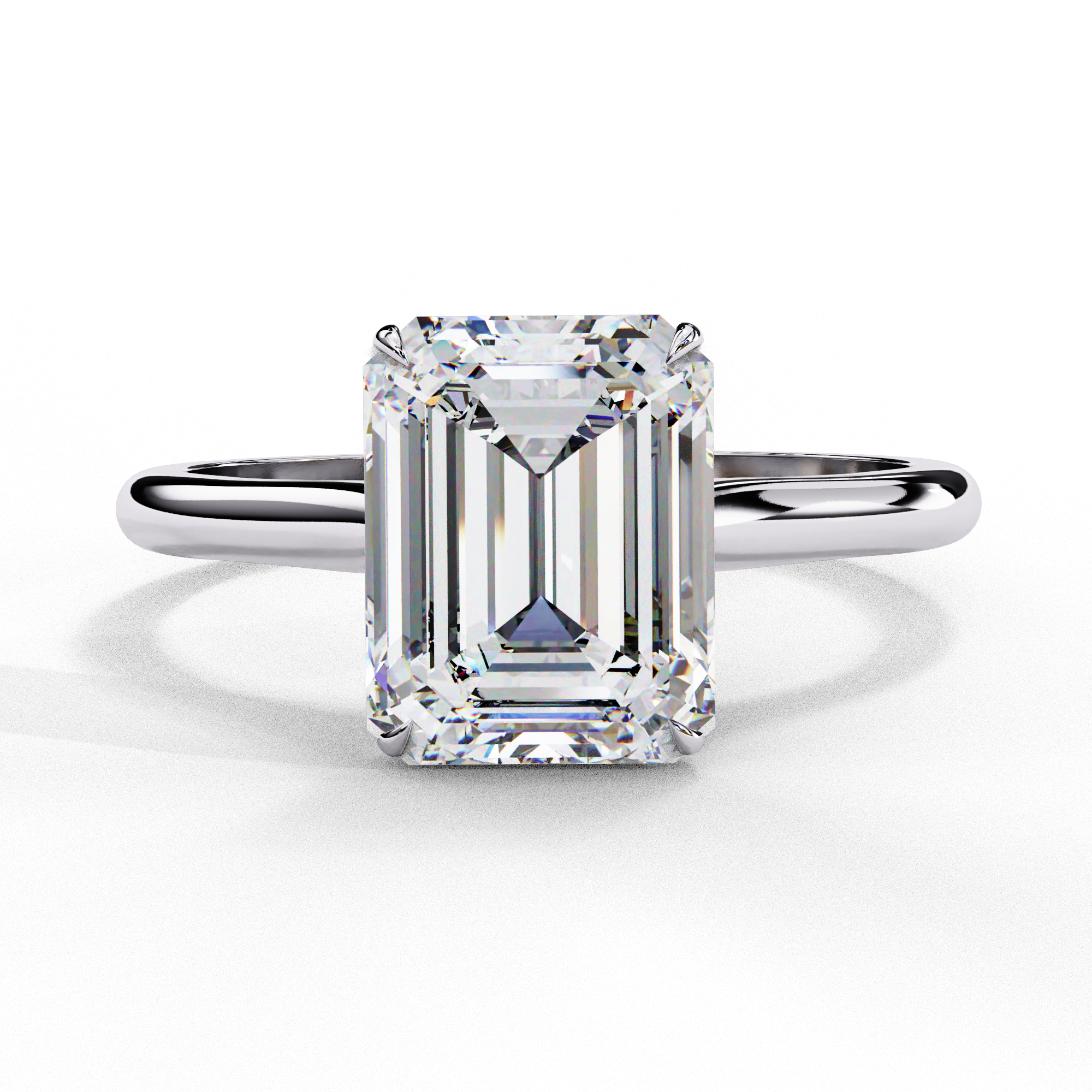WOKE ™ 1.00 CARAT VVS-EF Emerald cut Lab Grown Diamond ring in 9K/14K/18k Gold