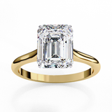 WOKE ™ 1.00 CARAT VVS-EF Emerald cut Lab Grown Diamond ring in 9K/14K/18k Gold