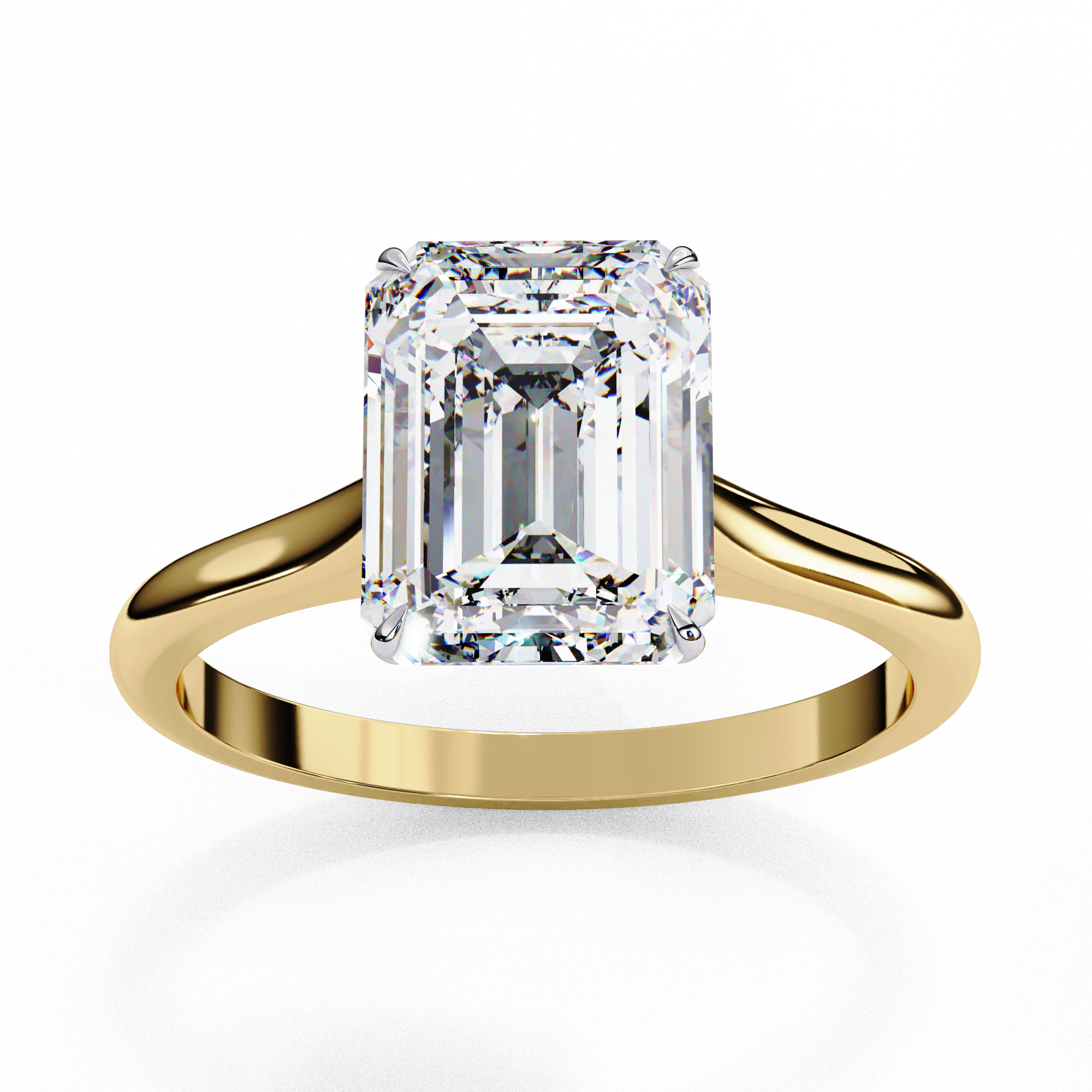 WOKE ™ 1.00 CARAT VVS-EF Emerald cut Lab Grown Diamond ring in 9K/14K/18k Gold