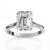 WOKE ™ 1.00 CARAT VVS-EF Emerald cut Lab Grown Diamond ring in 9K/14K/18k Gold
