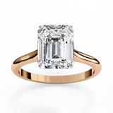 WOKE ™ 1.00 CARAT VVS-EF Emerald cut Lab Grown Diamond ring in 9K/14K/18k Gold