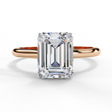 WOKE ™ 1.00 CARAT VVS-EF Emerald cut Lab Grown Diamond ring in 9K/14K/18k Gold