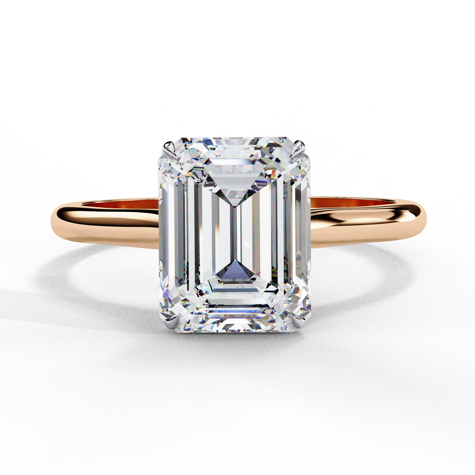 WOKE ™ 1.00 CARAT VVS-EF Emerald cut Lab Grown Diamond ring in 9K/14K/18k Gold