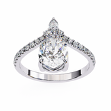 WOKE ™ 1.90 CARAT VVS-EF Pear Lab Grown Diamond ring in 9K/14K/18k Gold