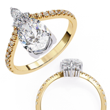 WOKE ™ 1.90 CARAT VVS-EF Pear Lab Grown Diamond ring in 9K/14K/18k Gold
