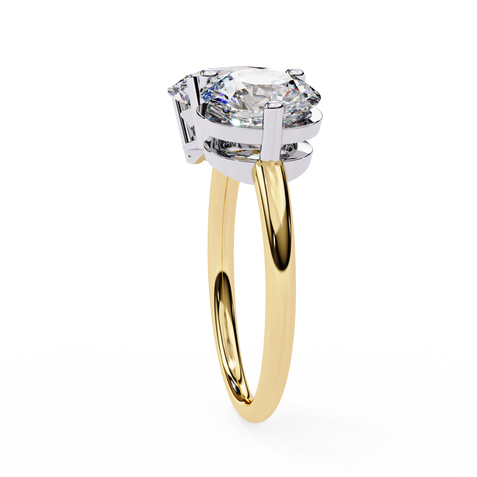 WOKE ™ Toi-et-moi ring 2.70 CARAT VVS-EF Lab Grown Diamond ring in 9K/14K/18k Gold