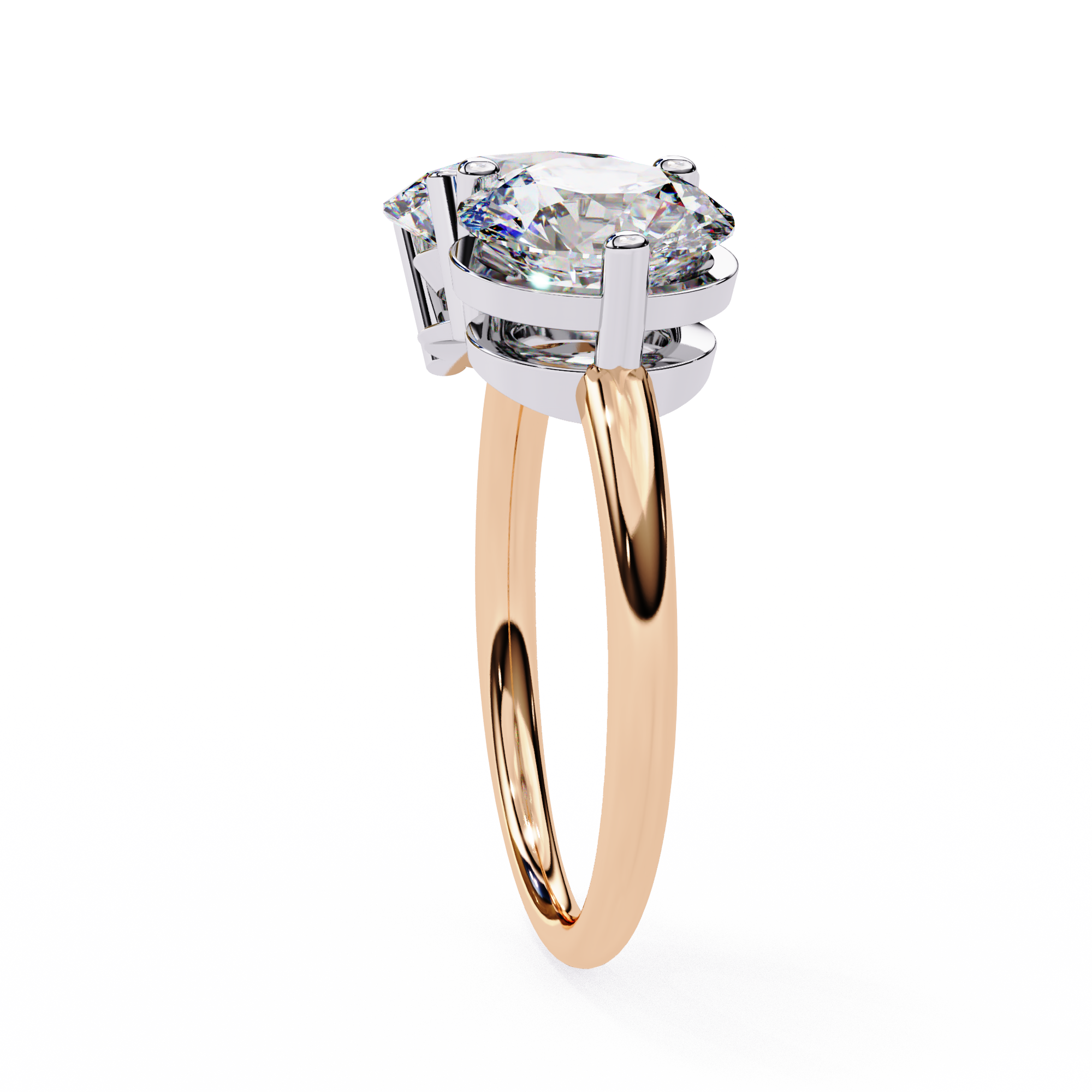 WOKE ™ Toi-et-moi ring 2.70 CARAT VVS-EF Lab Grown Diamond ring in 9K/14K/18k Gold