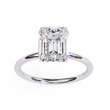 2.5 CT Emerald Cut Lab Grown Diamond Ring in 9K/14K Gold  | WOKE