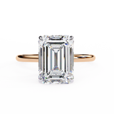 2.5 CT Emerald Cut Lab Grown Diamond Ring in 9K/14K Gold  | WOKE