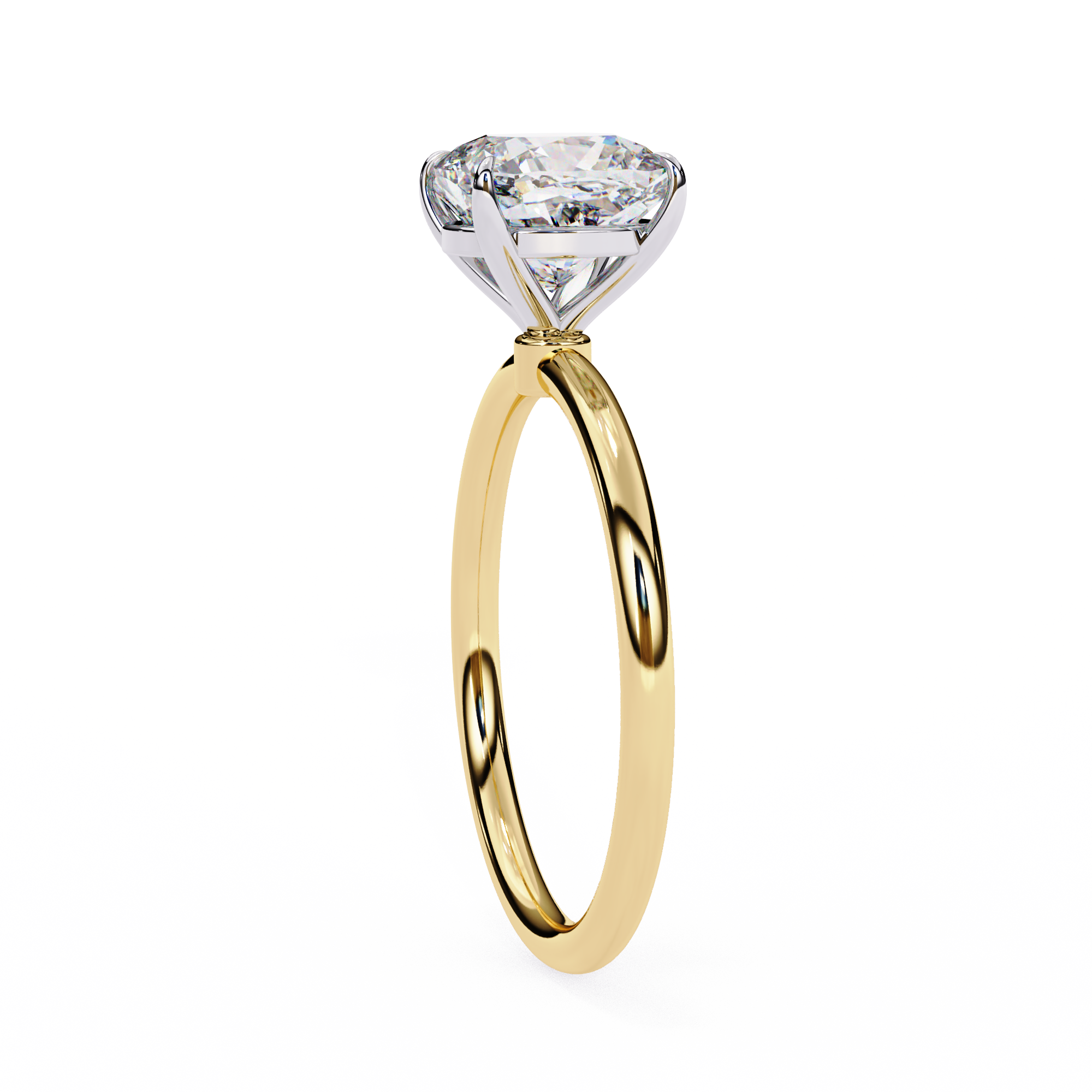 WOKE ™ 1.00 CARAT VVS-EF Cushion Lab Grown Diamond ring in 9K/14K/18k Gold