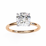 WOKE ™ 1.00 CARAT VVS-EF Cushion Lab Grown Diamond ring in 9K/14K/18k Gold