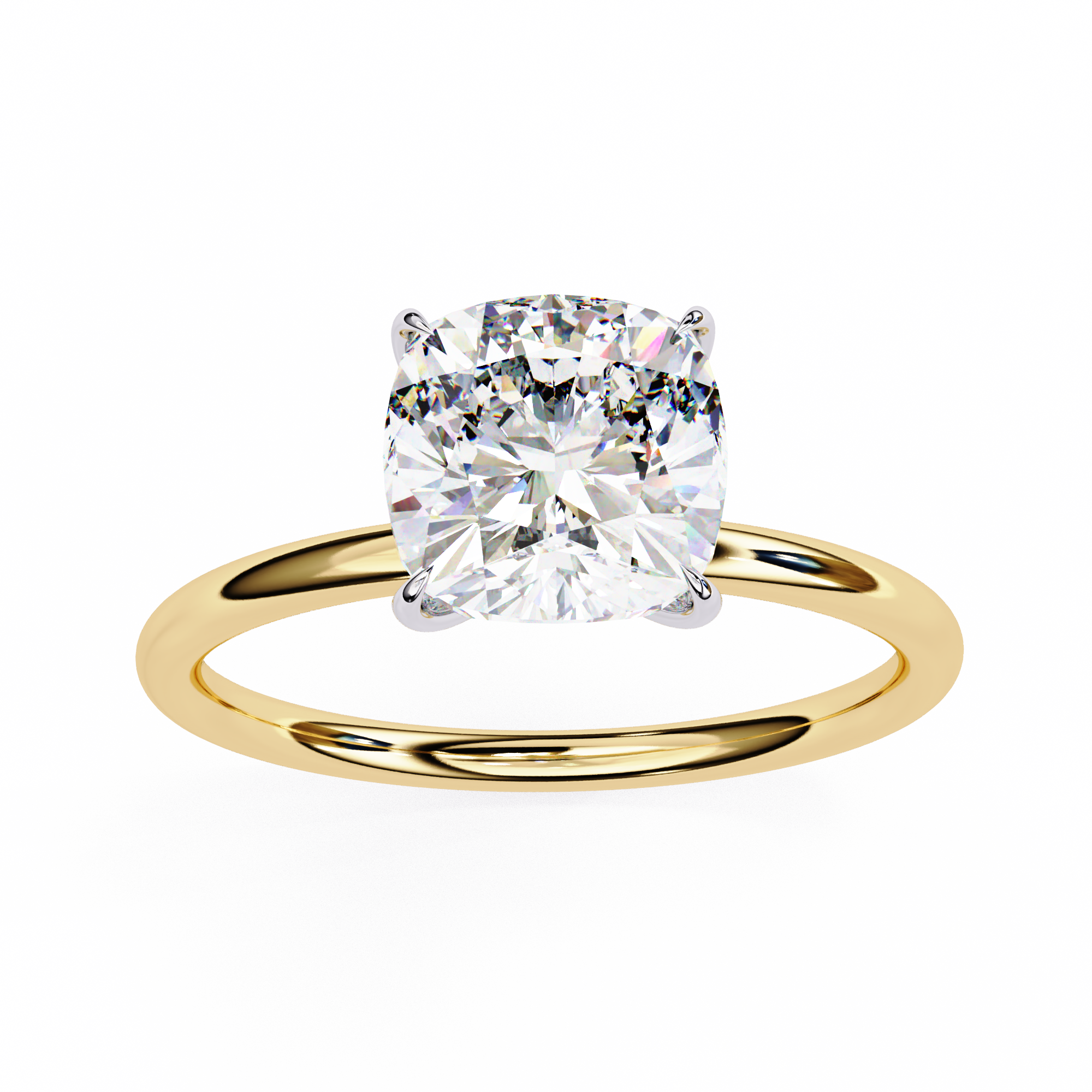 WOKE ™ 1.00 CARAT VVS-EF Cushion Lab Grown Diamond ring in 9K/14K/18k Gold