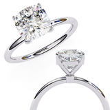 WOKE ™ 1.00 CARAT VVS-EF Cushion Lab Grown Diamond ring in 9K/14K/18k Gold