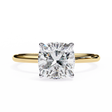 WOKE ™ 1.00 CARAT VVS-EF Cushion Lab Grown Diamond ring in 9K/14K/18k Gold