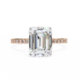2.5 CT Emerald Cut Lab Grown Diamond Ring in 9K Gold/14K Gold | WOKE