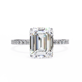 2.5 CT Emerald Cut Lab Grown Diamond Ring in 9K Gold/14K Gold | WOKE