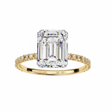 2.5 CT Emerald Cut Lab Grown Diamond Ring in 9K Gold/14K Gold | WOKE