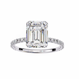 2.5 CT Emerald Cut Lab Grown Diamond Ring in 9K Gold/14K Gold | WOKE