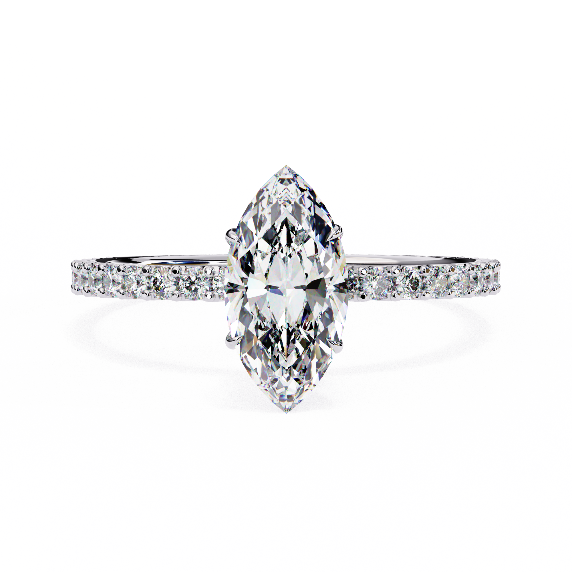 1 CT Marquise Cut lab grown diamond ring in 9K/14K Gold  | WOKE