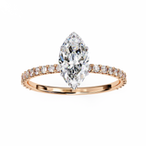 1 CT Marquise Cut lab grown diamond ring in 9K/14K Gold  | WOKE