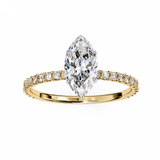 1 CT Marquise Cut lab grown diamond ring in 9K/14K Gold  | WOKE
