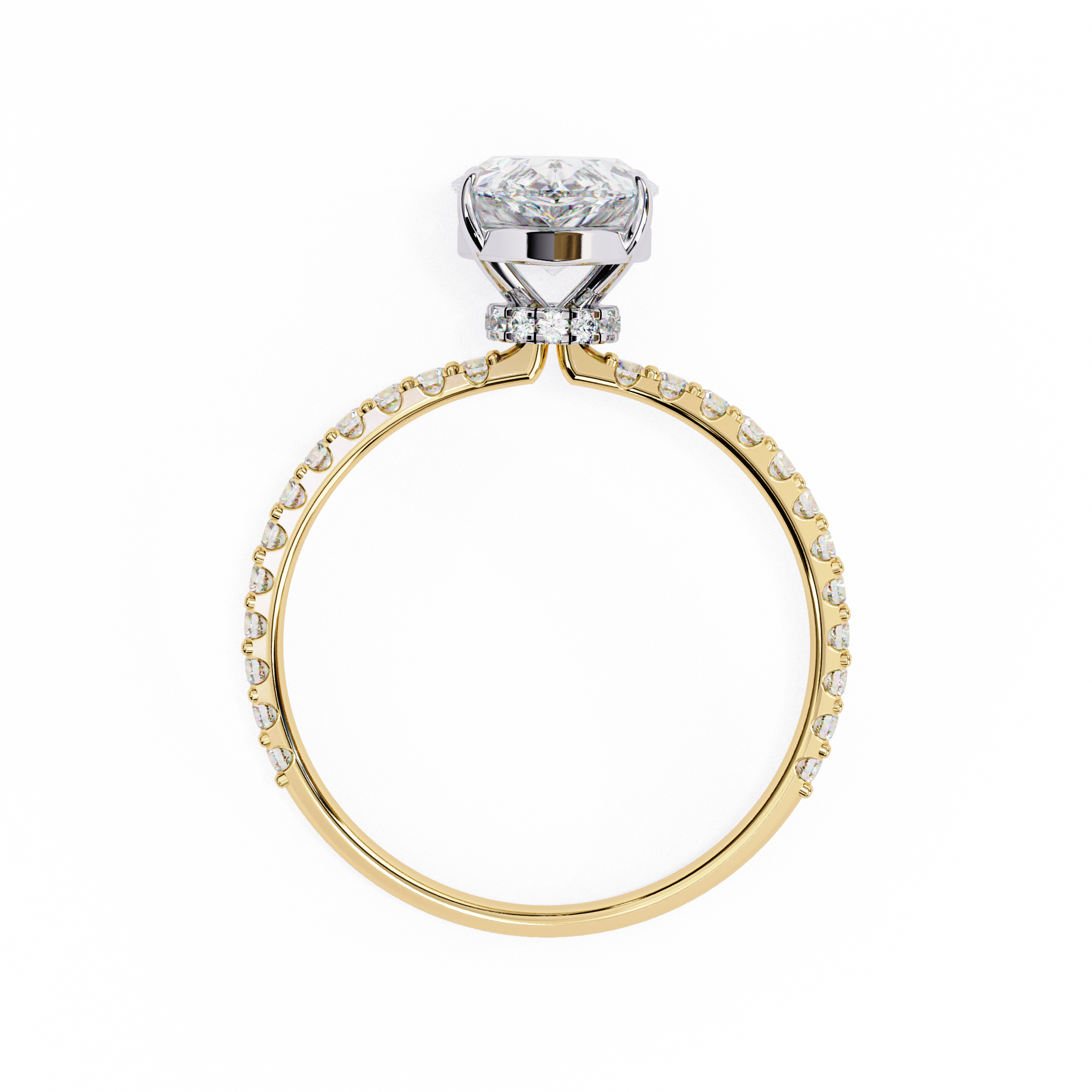 2CT Pear & Round Lab Grown Diamond Ring in 9K/14K Gold  | WOKE