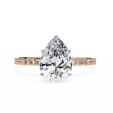 2CT Pear & Round Lab Grown Diamond Ring in 9K/14K Gold  | WOKE