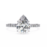 2CT Pear & Round Lab Grown Diamond Ring in 9K/14K Gold  | WOKE