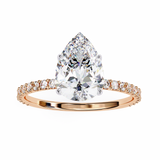 2CT Pear & Round Lab Grown Diamond Ring in 9K/14K Gold  | WOKE