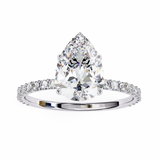 2CT Pear & Round Lab Grown Diamond Ring in 9K/14K Gold  | WOKE