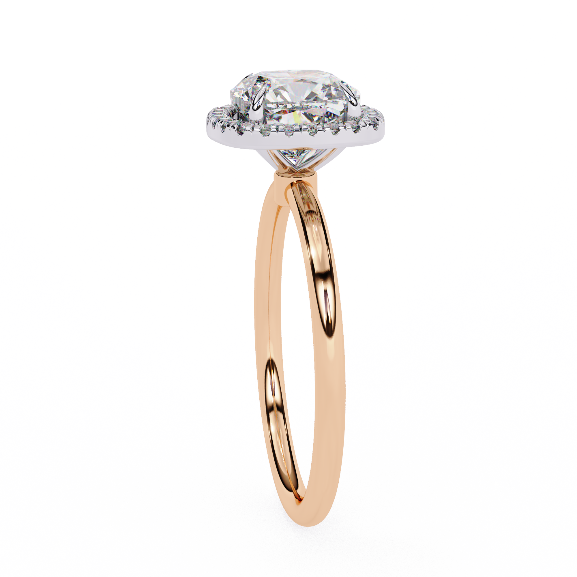 WOKE ™ 1.20 CARAT VVS-EF Cushion cut Lab Grown Diamond ring in 9K/14K/18k Gold