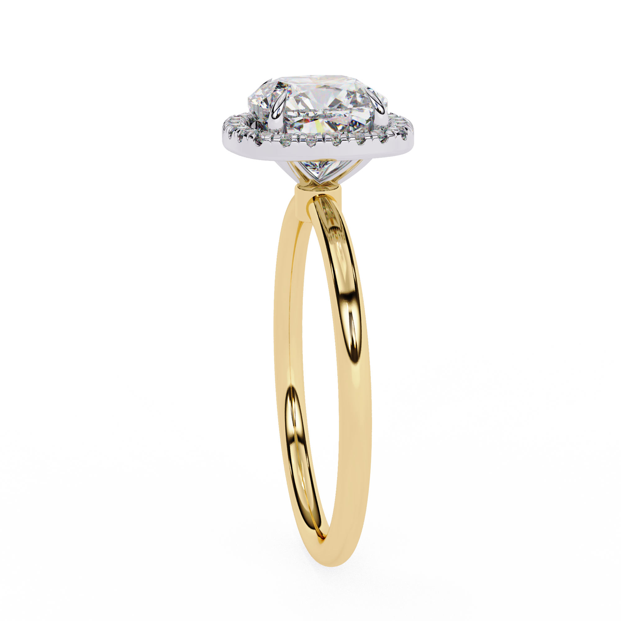 WOKE ™ 1.20 CARAT VVS-EF Cushion cut Lab Grown Diamond ring in 9K/14K/18k Gold