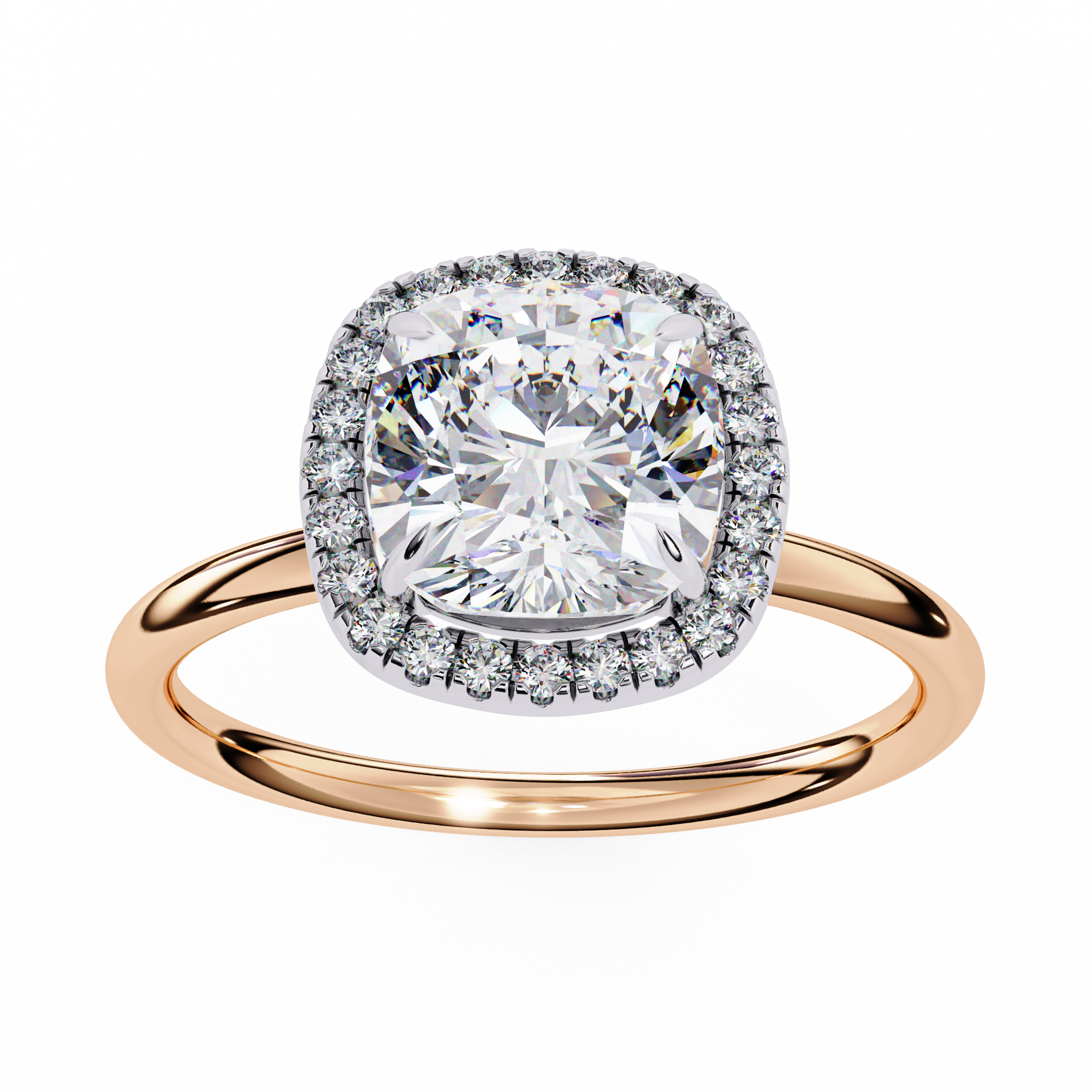 WOKE ™ 1.20 CARAT VVS-EF Cushion cut Lab Grown Diamond ring in 9K/14K/18k Gold