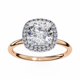 WOKE ™ 1.20 CARAT VVS-EF Cushion cut Lab Grown Diamond ring in 9K/14K/18k Gold