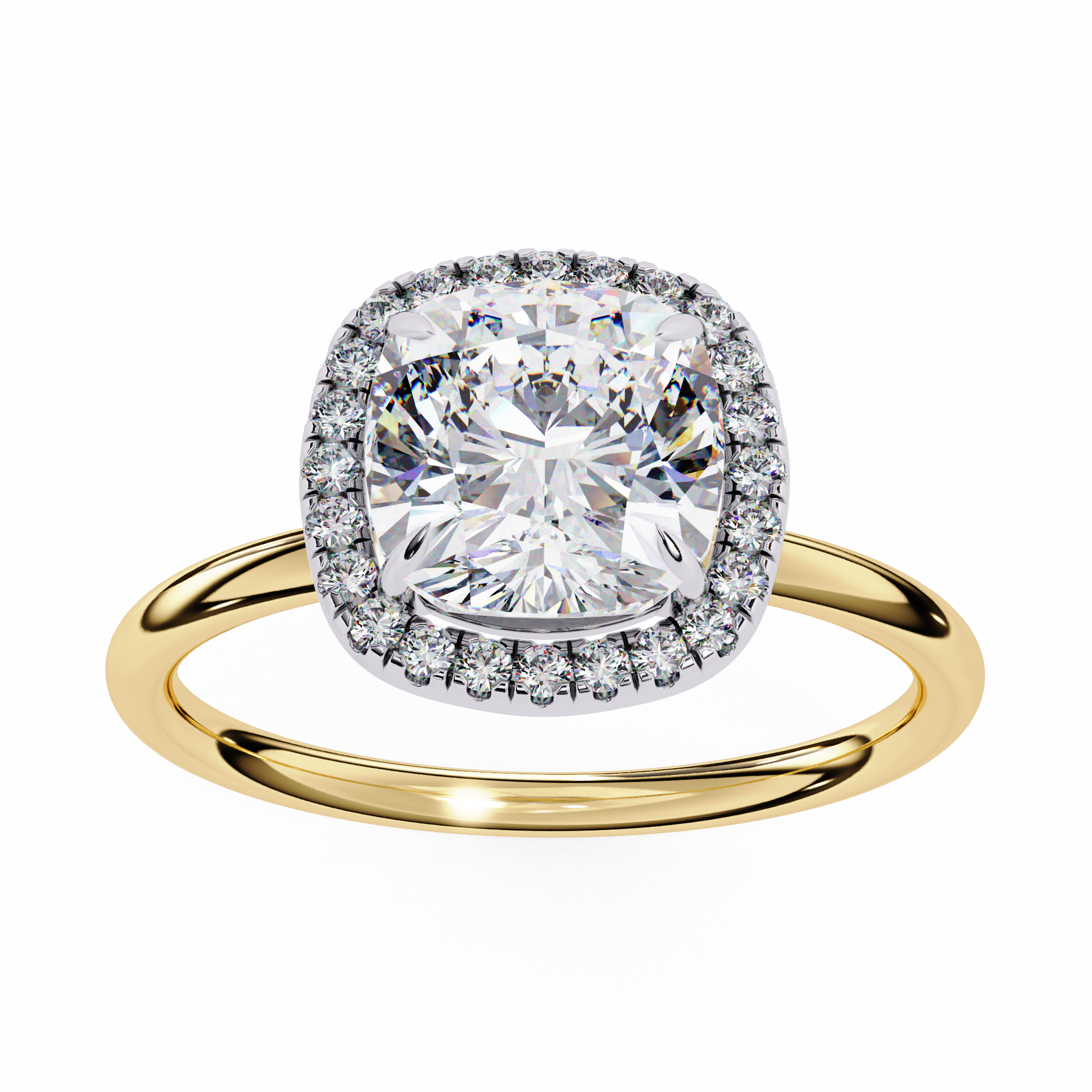 WOKE ™ 1.20 CARAT VVS-EF Cushion cut Lab Grown Diamond ring in 9K/14K/18k Gold